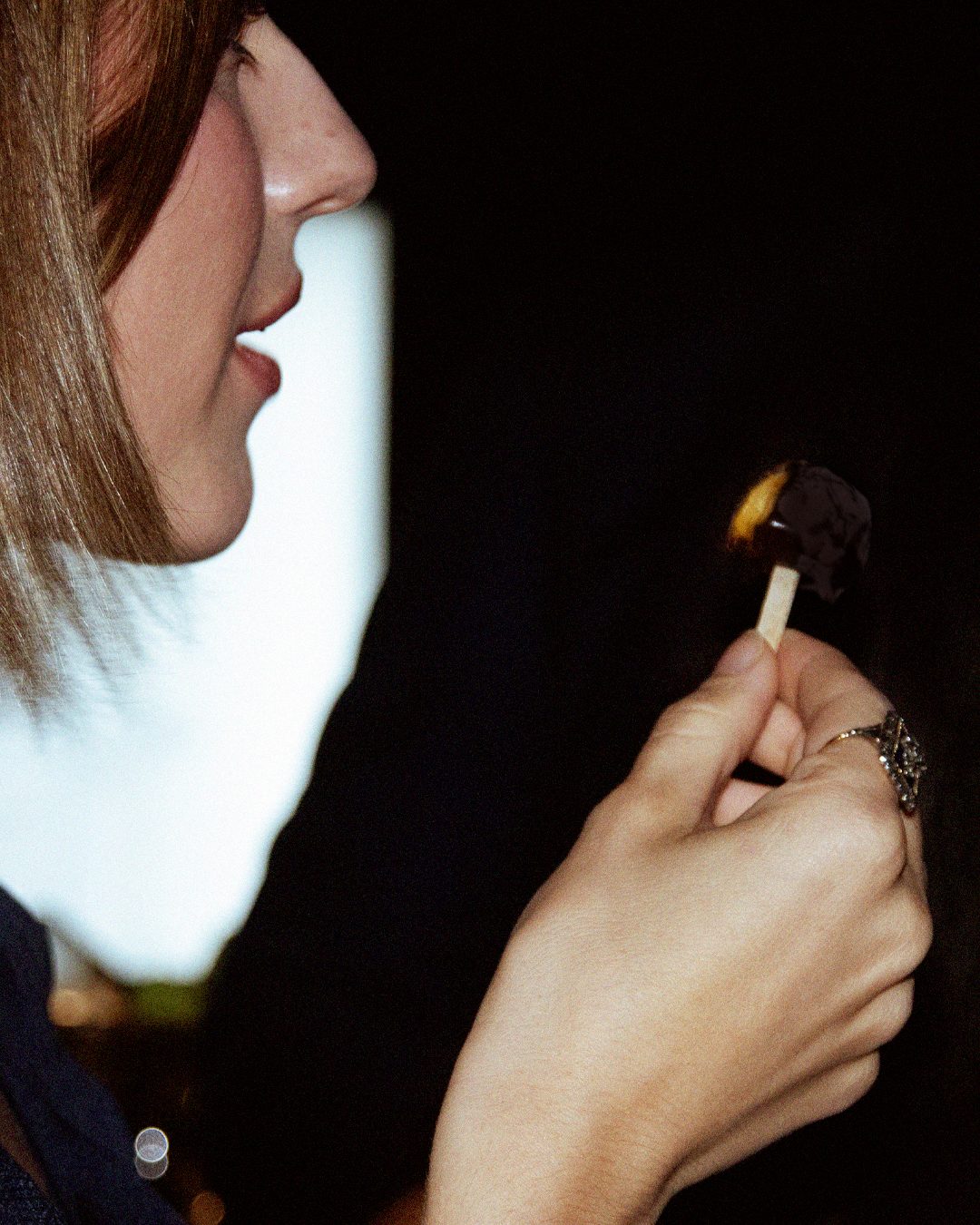 Guest about to taste a Locobó at an event